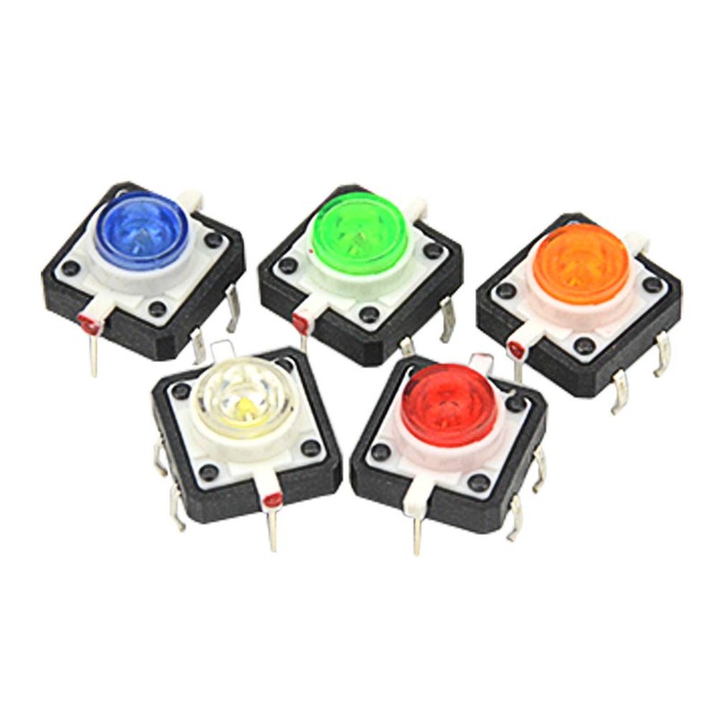 WMYCONGCONG 10 PCS Light Emitting Diode Momentary Tactile Push Button
