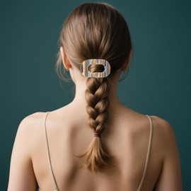 Flomiara 4 x Haarspangen für Damen, flache Klauenklammern zum Liegen, rutschfeste Clips, dick, für jeden Stil, feste Griffkraft, Klauen, Styling, leicht, niedlich, für Damen und Mädchen, gestreift