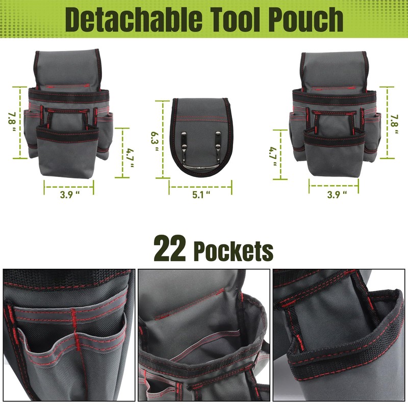 Tool Belt for Men, 32 to 66 Inches Adjustable Waist,