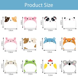 ZMDMAH 24 Pieces Small Sticky Notes Animals Children, Kawaii School Supplies, Small Notepad for Office, Animal-shaped Sticky Note Pad, Small Gifts, Children, Ideal for Children, Students, Party Bags,