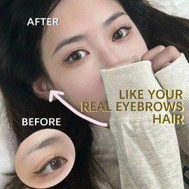 QIAWES Eyebrow Pencil - Eyebrow Pen with 2 Fork Tip Long-lasting Waterproof Eyebrow Pen and Smudgeproof Brow Pen for Naturally Defined Eyebrows (Light Brown)