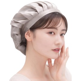 COCOSILK Night Cap, Silk, Simple Type, For Sleeping, Silk Cap, 100% Silk, Hair Cap, Long, Short Hair, ash pink