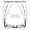 Hubeye 2 Pairs Square Reading Glasses for Women Spring Hinged