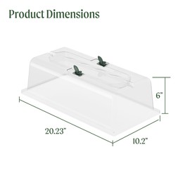 Vego garden Seedling Dome Cover 10" x 20" Food-Grade PET Plastic with Drip Irrigation & Vented Airflow for Seeds Growing Starting 8packs