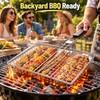 Stainless Steel Grill Basket with Removable Divider – Reusable BBQ