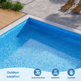 Diflart Glass Mosaic Tiles, Iridescent Blue, 1x2 Inch Brick, Glass Linear Tile for Swimming Pool, Kitchen Backsplash, Shower Bathroom Waterline Fountain Wall, Pack of 5 Sheets