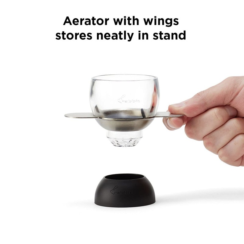 Rabbit Wine, Wine Aerator with Sediment Strainer and Stand, Hand-Free