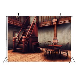 Loccor 5x4ft Wild West Backdrop Wooden Staircase Floor Backdrop Texas Themed Party Decor Birthday Party Baby Shower Wedding Video Banner Tapestry Men Baby Boy Outdoor Portrait Selfie Photo Props