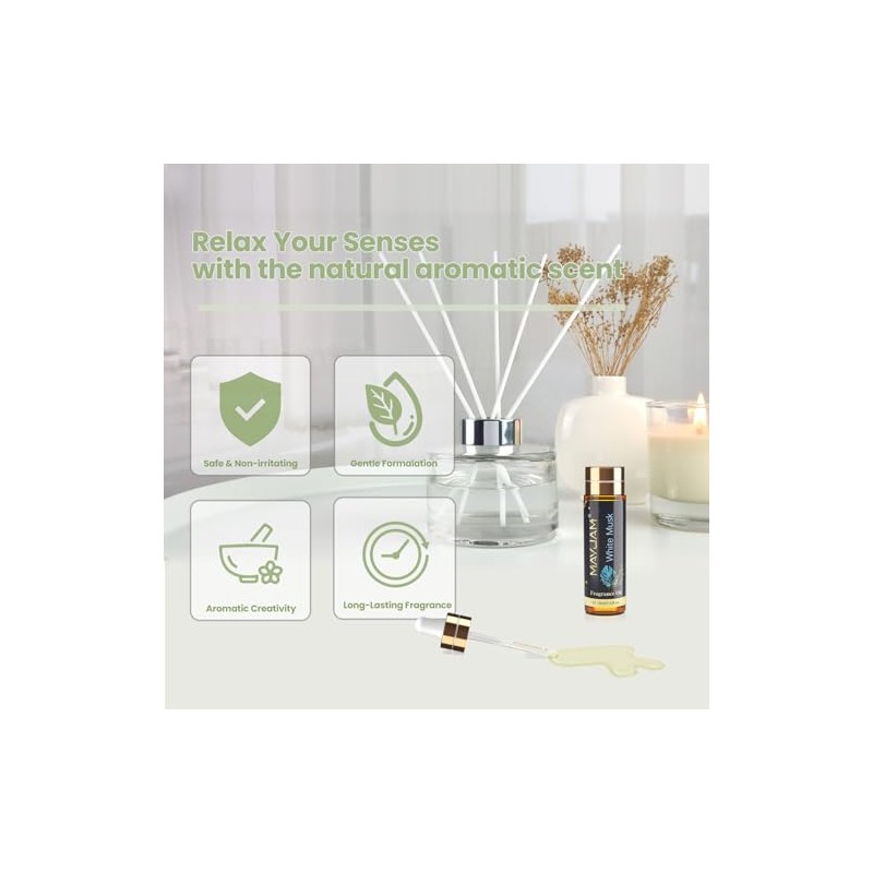 MAYJAM MAYJAM Wei?er Moschus Duft?l 10ML, Premium Wei?er Moschus?lfr ?therische