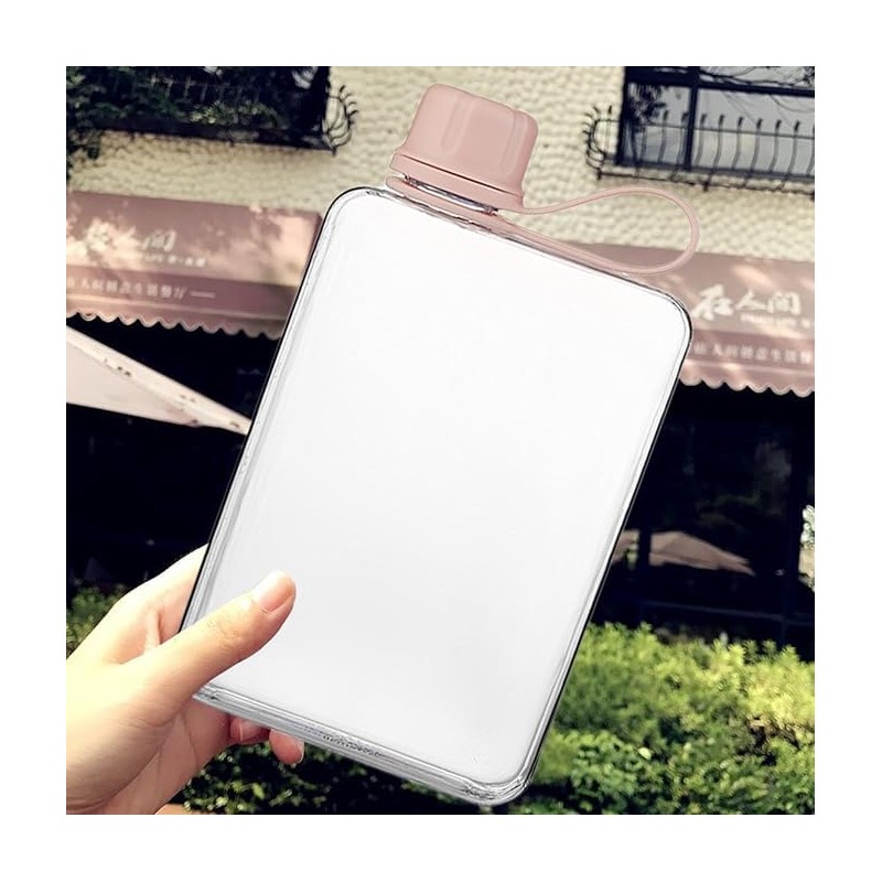 SZHENGSHAN 1Pc Slim Square Travel Water Bottle, Flat Drink Cup,