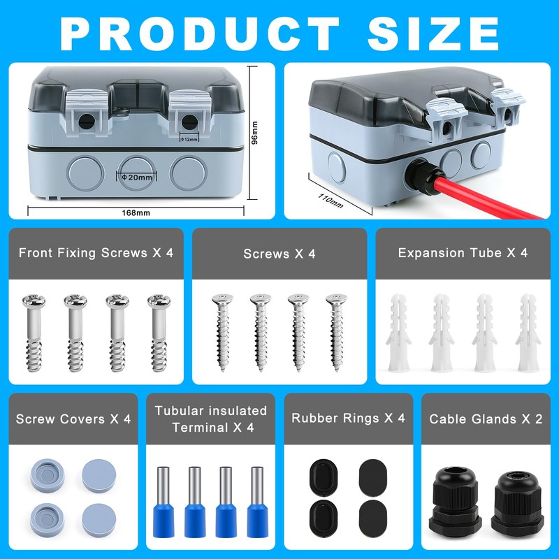Zhushan Waterproof Outdoor Outlet Box, IP66 Electrical Outlet Box, 13A