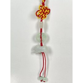 Unbranded Hand Carved Natural Jade Chinese Zodiac Horse Pendant Knotted CellPhone Charm