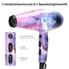 PARWIN PRO BEAUTY Hair Styling Set - 1875w Professional Hair Dryer - 1 Inch Titanium Curling Iron- 1 Inch Anti-Static Hair Straightener- Negative Ionic Technology - Pack of 3, for All Hair Types