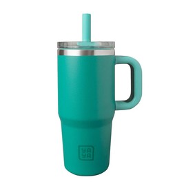 YAYA My First Travel Tumbler for Toddlers, Portable Stainless Steel Tumbler with Silicone Straw & Leak-Proof Lid, Insulated Bottle for 12+ Hrs of Cold Drinks Flask Containers:_Seafoam Green_12oz