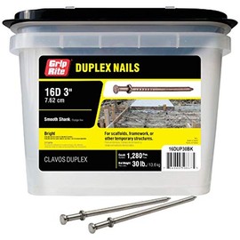 Grip-Rite 16d x 3 In. Bright Duplex Framing Nails (1280 Ct, 30 Lb.) - 1 Each