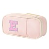 Preppy Pencil Case for School Stuff, Initial Large Pink Pencil