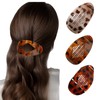 3 Pack Large Matte No-Slip Claw Barrettes, French Leopard Print
