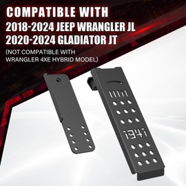 EYOUHZ for JL JT Dead Pedal Left Side Driver Side Adjustable Foot Rest Kick Panel Compatible with 2018 2019 2020 2021 2022 2023 2024 Jeep Wrangler JL JLU & Gladiator JT (NOT Fits 4XE Model), Black