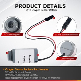 16916 Oxygen Sensor Fit for Robinair R-1234yf Machines and 16990/16995 Refrigerant Identifiers - Replacement Filter for AC1234-6 /AC1234-9 /AC1234-4 /AC1234-4SL /AC1234-4-230