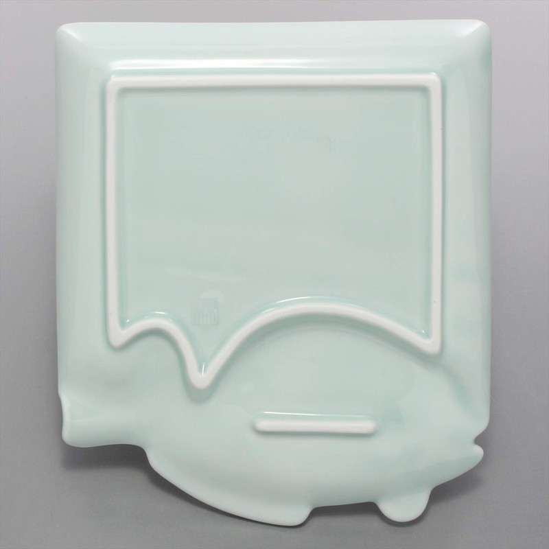 Hasamiyaki 303344C501 Fish Plate (Toto Plate), Square Plate, Celadon