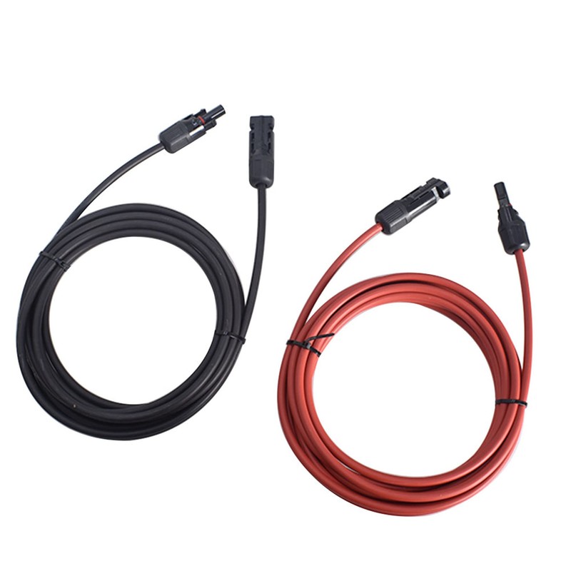 Timunr 1 Pair 15 Ft Solar Panel Extension Cable Wire