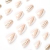 Nude Glue on Nails Almond,KXAMELIE Fake Nails Almond Press on