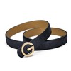 VANNANBA Belts for Genuine Leather with Letter Pinhole Buckle Belt