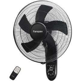 Fanspex 16" Wall Mounted Fan with Auto-oscillation, Timer, Adjust Wind Tilt for Home Garage Workshop Greenhouse Cooling & Air Circulation