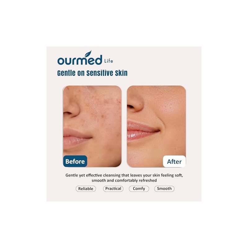 Ourmed Life - Toallas faciales desechables XL, ultra suaves y