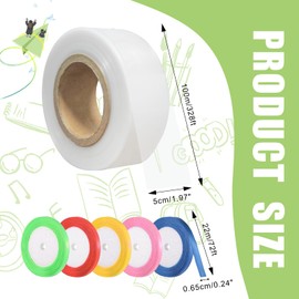 1 Roll Poly Tubing with Ribbon 2 Inch x 328 ft with 5 Rolls Ribbon Graduation Candy Lei Tubing Lei Making Kit for Colorful Graduation Candy Garland Decorations