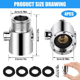 4 Pieces Shower Head Shut-off Valve Water Stopper G 1/2 Flow Limiter Hand Shower Head Valve for Shower Hose