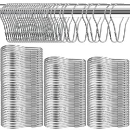 LOSYHU 400 PCS Metal Shower Curtain Hooks Reusable Stainless Hanging Shower Rings Bulk Rust-Proof Curtain Rings for Bathroom Bedroom Kitchen Home Applications, Silver