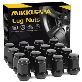 MIKKUPPA M12x1.5 ATV Lug Nuts - 16pcs 12x1.5 Aftermarket Lug Nuts Black with 19mm Hex, Compatible with Polaris Ranger XP RZR 900 1000 General 1000 Pioneer 500 700 1000