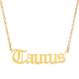 Taurus Zodiac Necklace for Women Gold Stainless Steel Horoscope Necklace(Taurus)