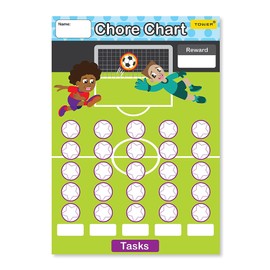 Tower Football Themed Reward Charts for Children - Pack of 5 with Star-Shaped Stickers | Motivate Good Behaviour, Potty Training, Homework for Kids