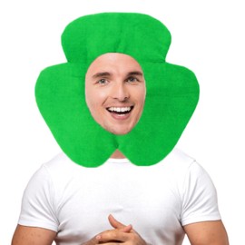 Lizzy 1 x Novelty Leaf Shamrock Head Costume Adult | St Patrick's Day Accessories Clover Leprechaun Shamrock Hat One Size Irish Hat Fancy Dress Costume Accessory for Men and Women (1)