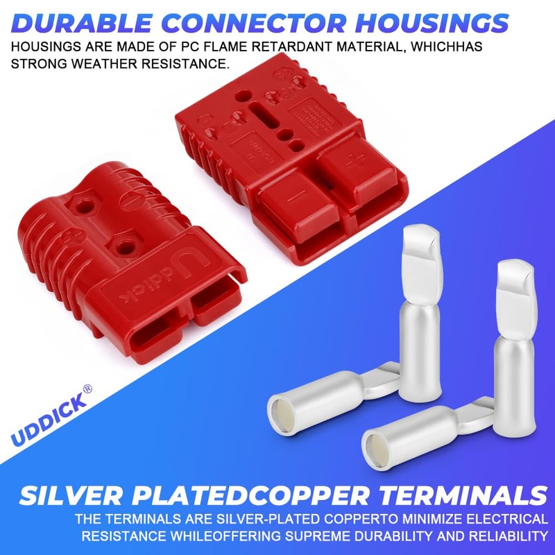 Uddick 2PCS 175A 1/0-4 Gauge Battery Cable Quick Connect/Disconnect Connector