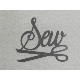 Handmade Large Custom Sew with Scissors Wood Wall Decor Sign Sewing Room Art