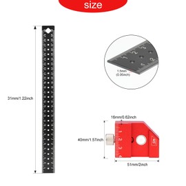 oumuik Marking Ruler, Marking Ruler, 300mm Combination Right Angle Woodworking Angle for Marking 45° and 90°, Suitable for Woodworking, DIY, Crafts