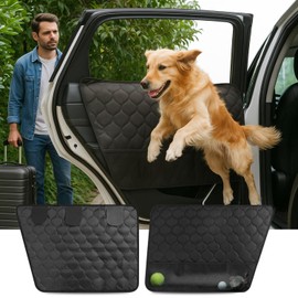 ThermoHalo 2PCS Car Door Protector for Dogs - Waterproof Pet Car Door Cover with Scratch Protection, Universal Fit for All Vehicles (L)