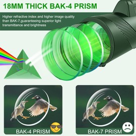 tigeberst Monocular Telescope, Monoculars for Adults, BAK-4 Prism and FMC High Power Monocular for Smartphone, KHD45