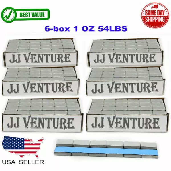 J&J 6 BOX 1 OZ GRAY WHEEL WEIGHTS STICK-ON ADHESIVE