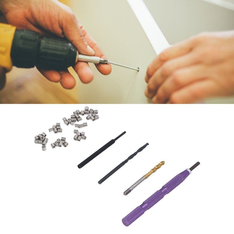 54 Pcs Thread Repair Kit M3x0.5x2D Thread Inserts Damaged Threads
