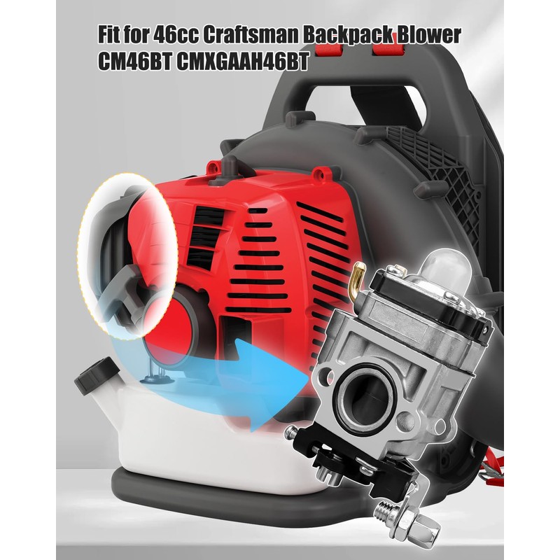 Carburetor Carb Kit Fit for 46cc Craftsman Backpack Blower CM46BT