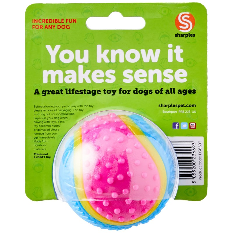 Sharples Five Senses Rubber Ball, Small,all breeds