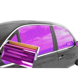 JNK NETWORKS Reflective Car Window Tint Film - One Way Window Mirror Glass Shield Automotive Tinting Sun Blocking Anti UV Heat Control for Car SUV Truck Tractor Boat House Purple 40 Inches x 5 Feet