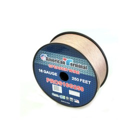 American Terminal PROS16G250 250 ft. of 16 Gauge Pro Series Clear Speaker Wire