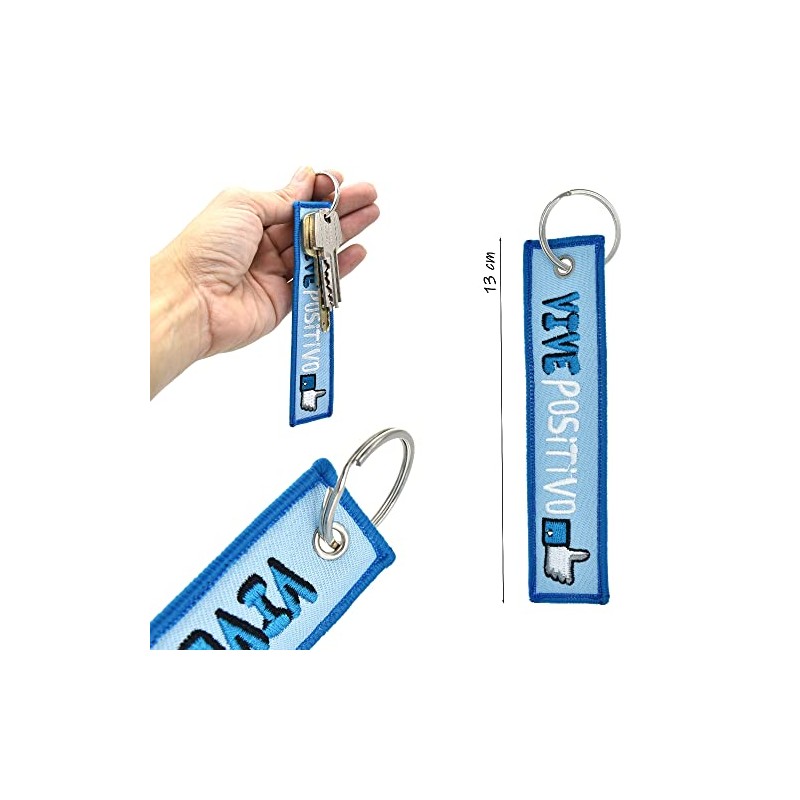 BDM Keyring with Positive Sayings, Embroidery, Keyring with Message and