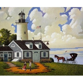 Charles Wysocki "Jayson Sparkin' the Lighthouse" FRAMED Hand Signed & # Art