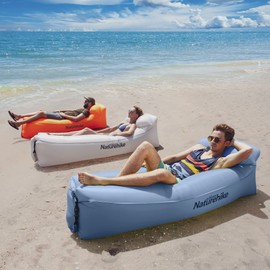 Naturehike Inflatable Recliner Chair, Waterproof Inflatable Sofa with Portable Backpack, Inflatable Bed for Travel, Camping, Pool (Blue)